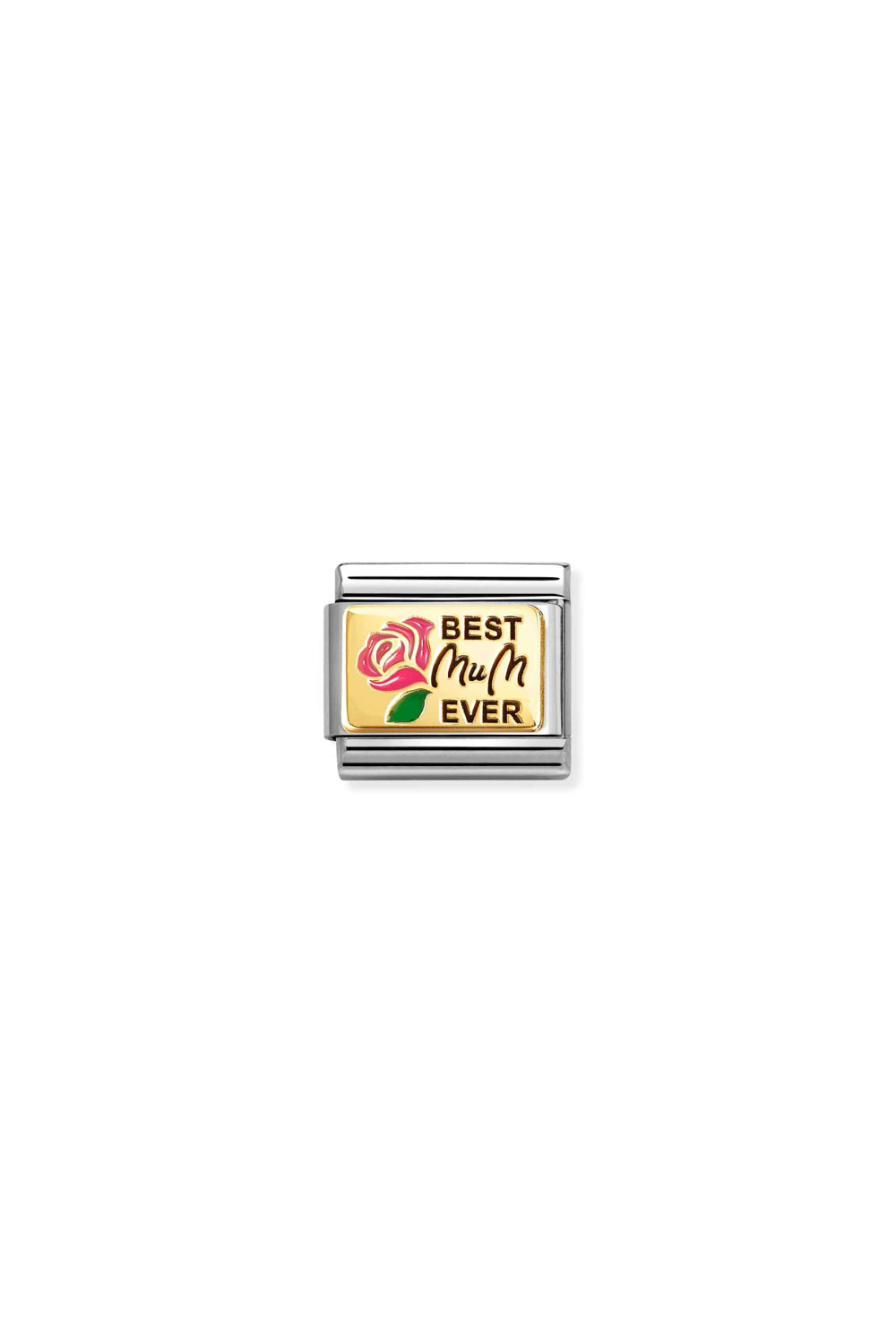 Plates 18K Gold & Enamel Best mum ever pink