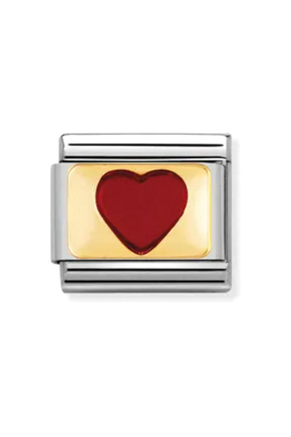 Plates 18K red heart with gold