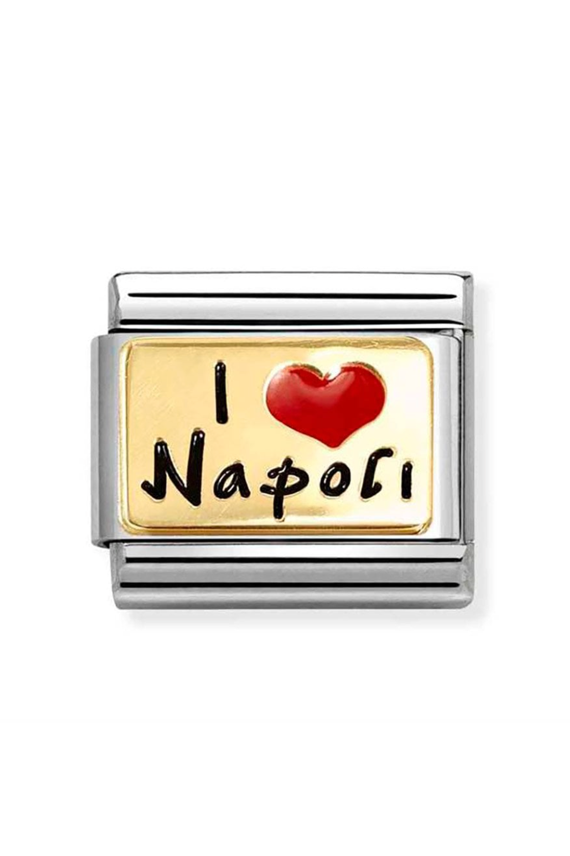 Plates 18k Gold & Enamel I Love Napoli