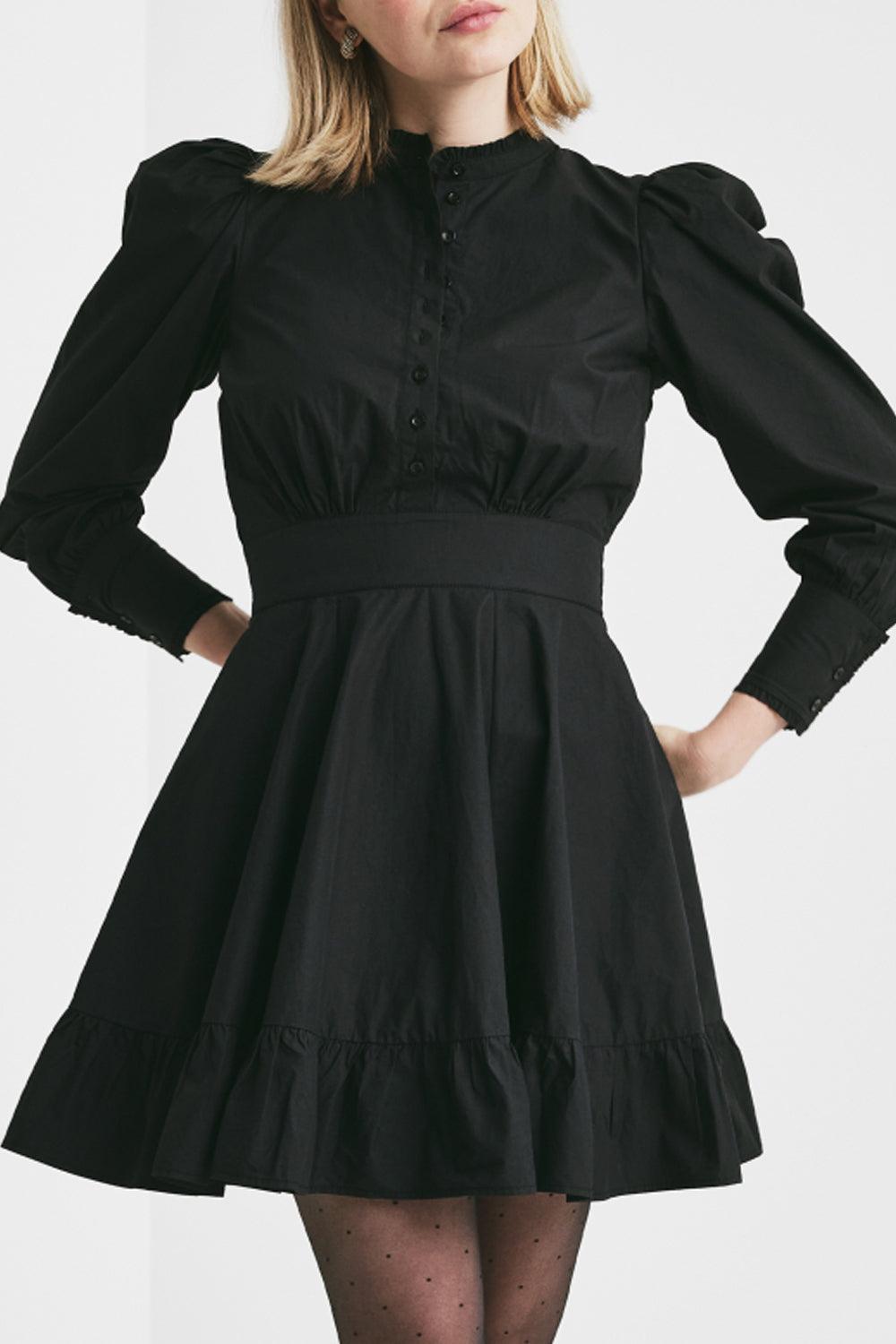 Poplin Mini Dress Black