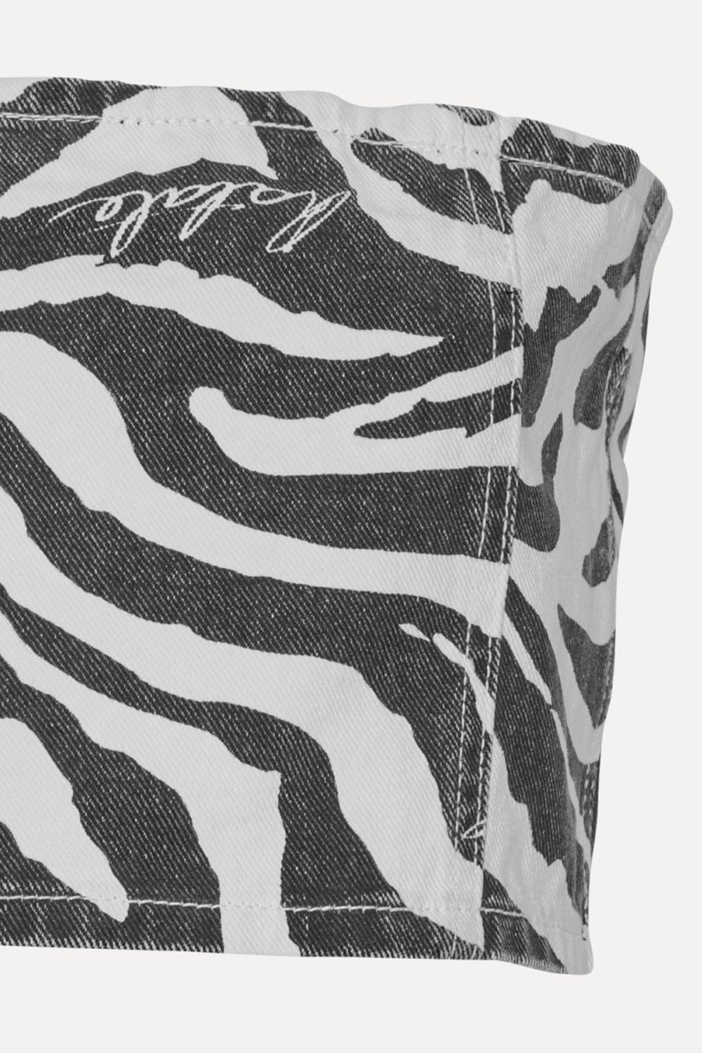 Printed denim top zebra