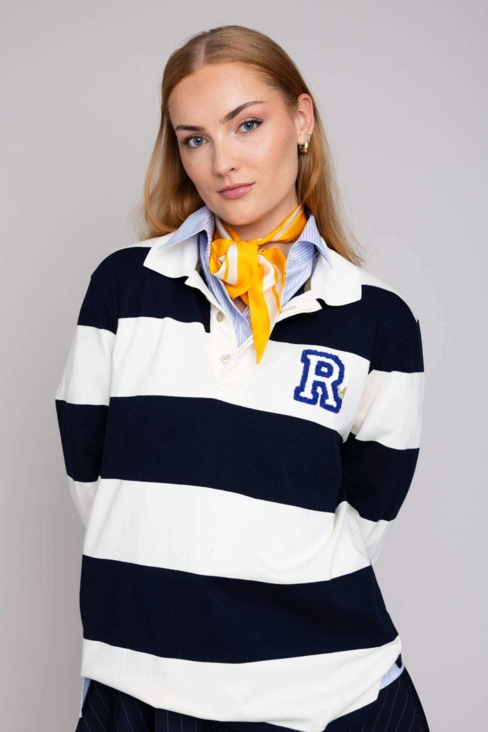 R Rugger Navy Stripd