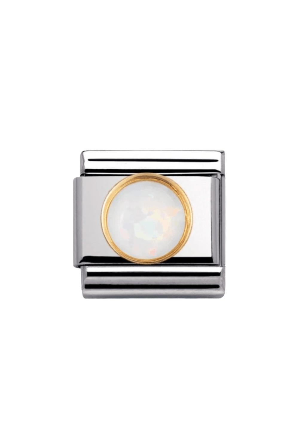 ROUND STONES 18k Gold & White Opal