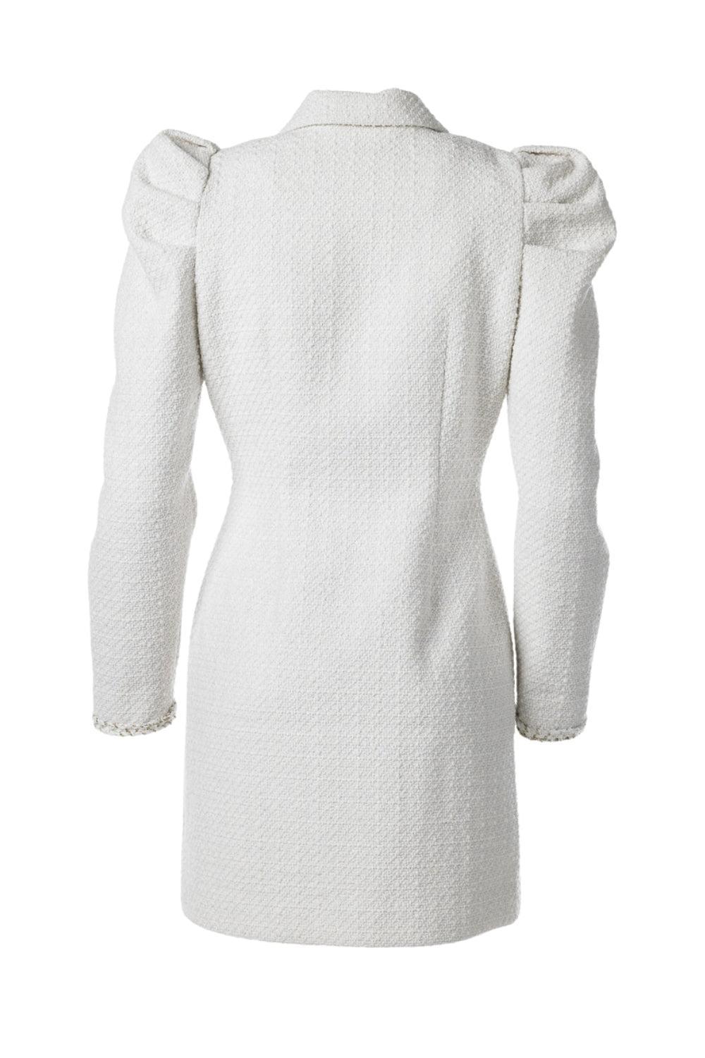 Rachel Tweed Dress Ecru