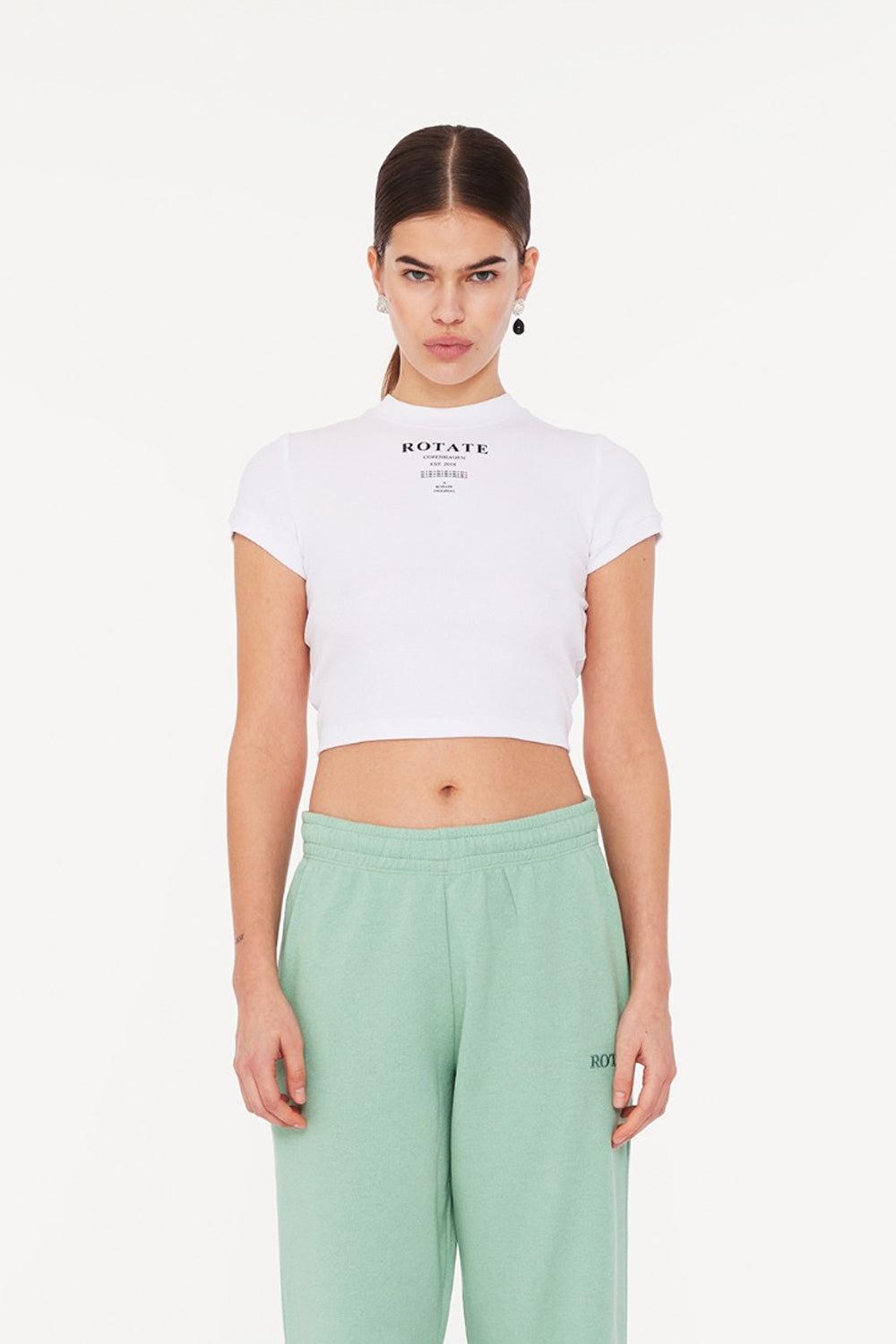Ribbed Cropped T-shirt bright white