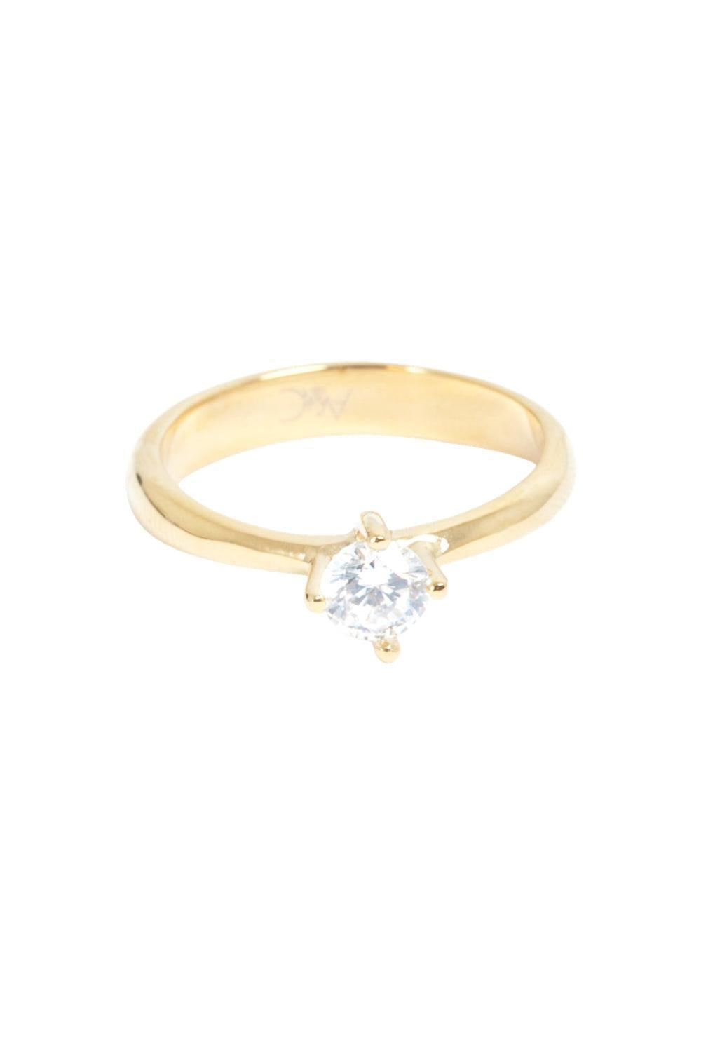 Ring Steel One cZ Gold Plated