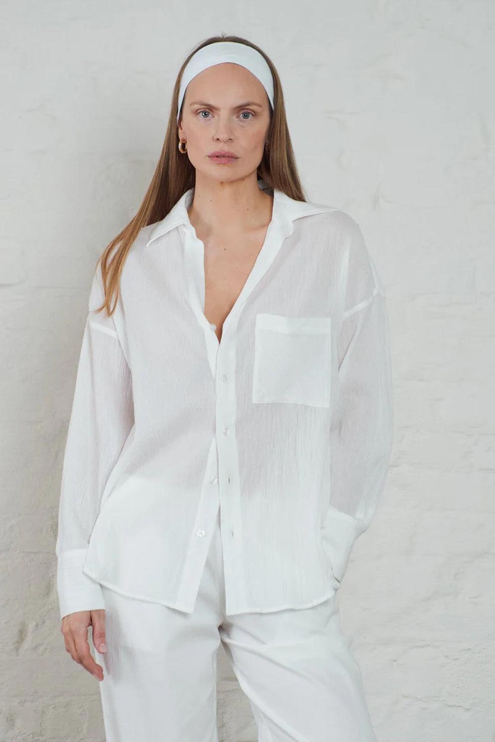 Rocha Crinkled Shirt Offwhite