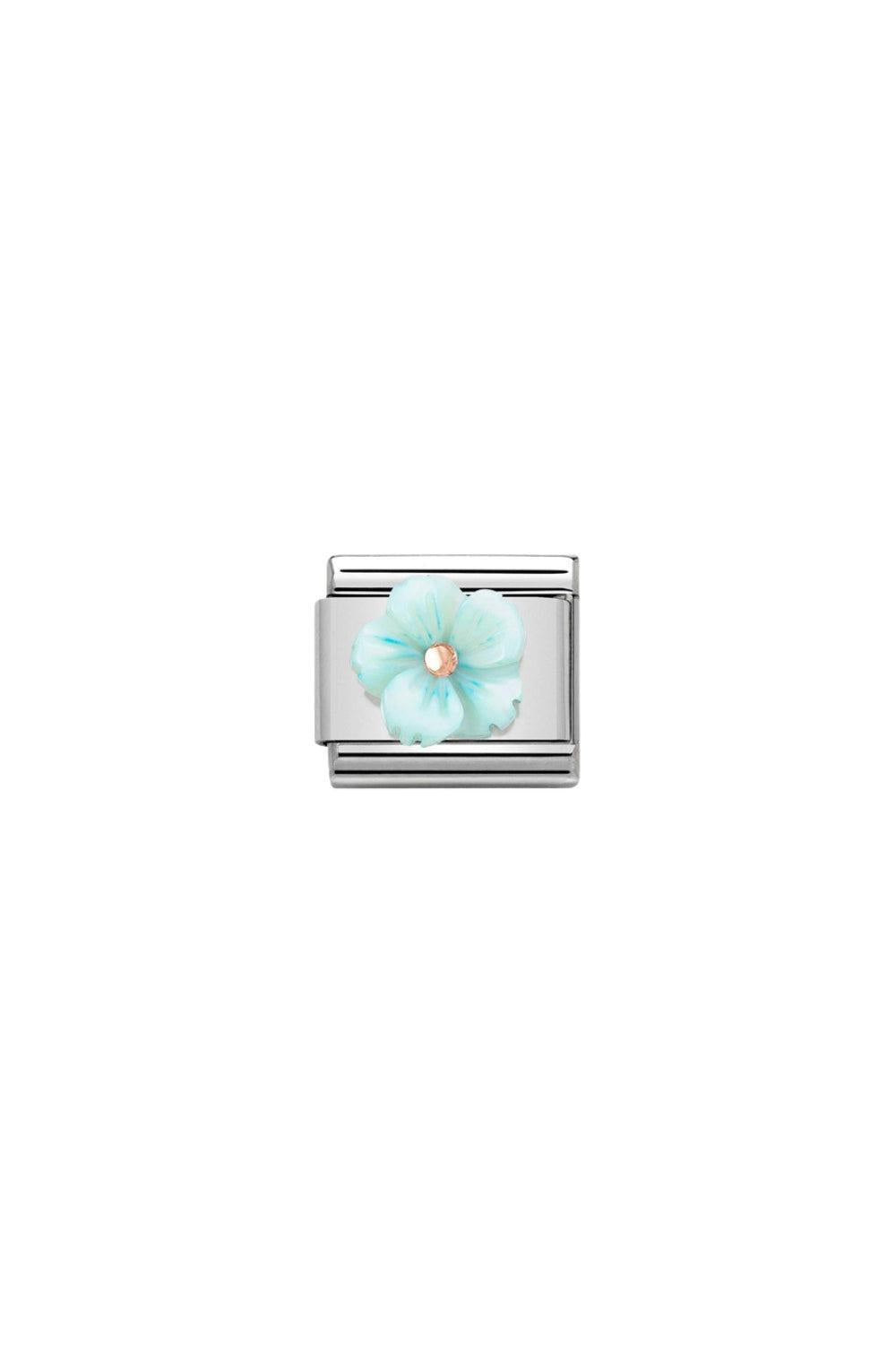 STONE SYMBOLS 9k rose gold flower Blue