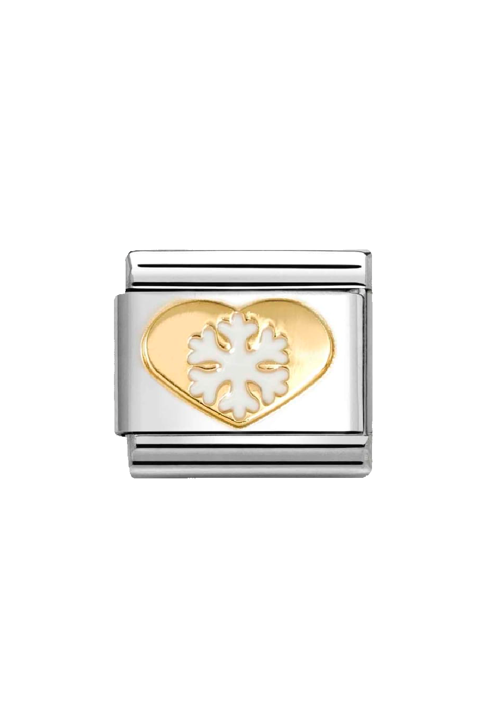 SYMBOL 18K Gold & Enamel Heart with snowflake