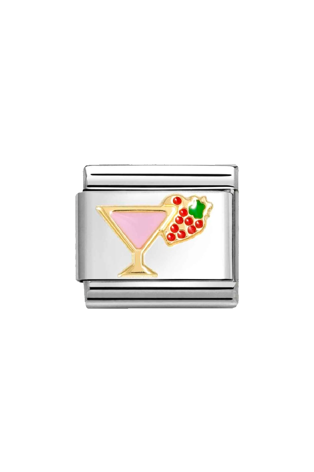 SYMBOLS 18k Gold & Enamel Cocktail with strawberry pink