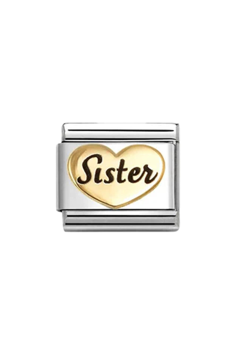 SYMBOLS 18k Gold & Enamel Sister Heart Gold