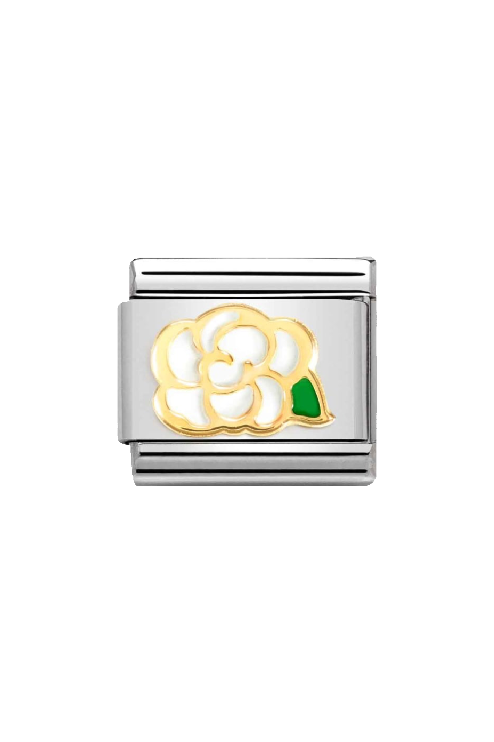 SYMBOLS 18k Gold & Enamel White Camellia