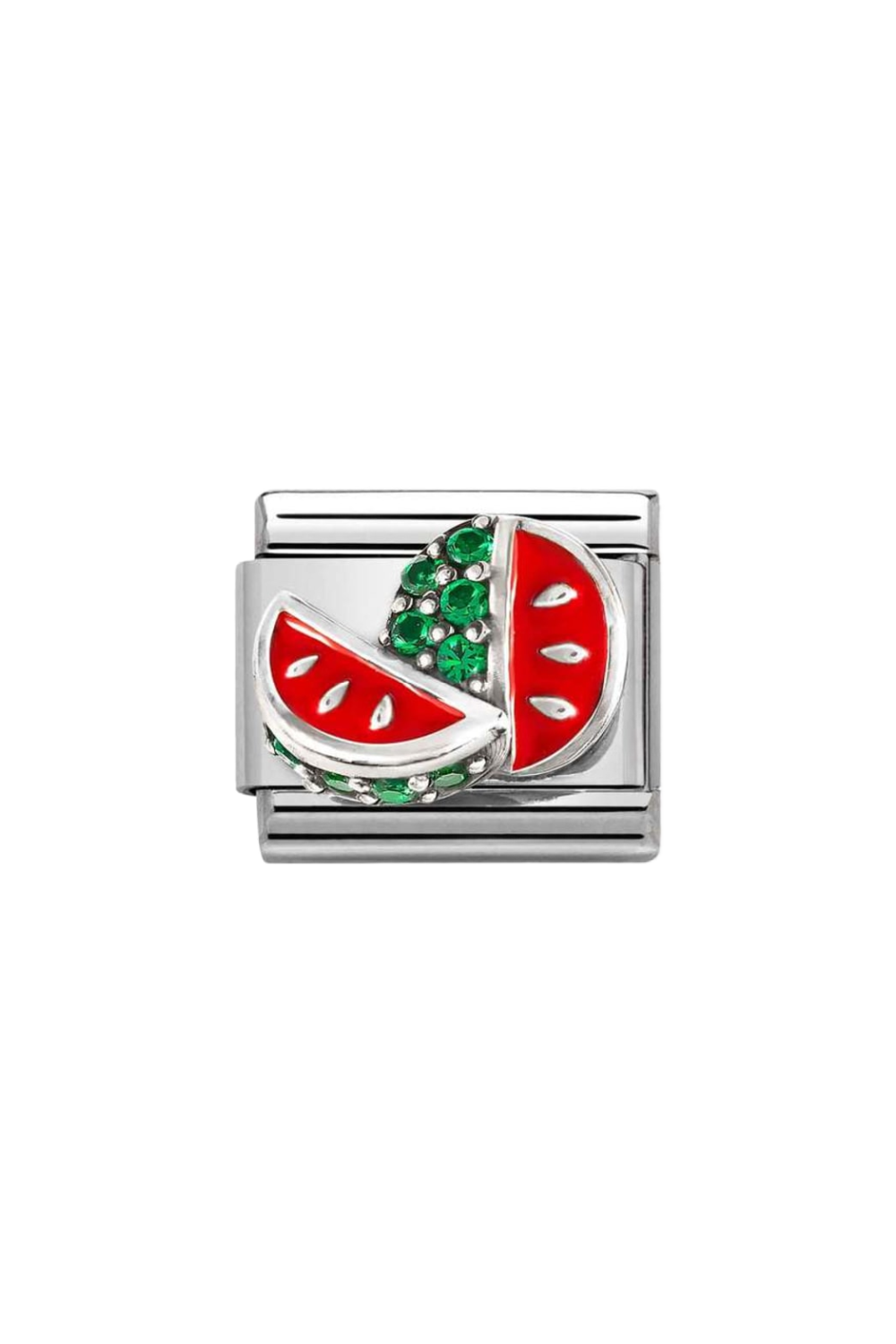 SYMBOLS 925 Sterling Silver, Enamel & CZ Watermelon