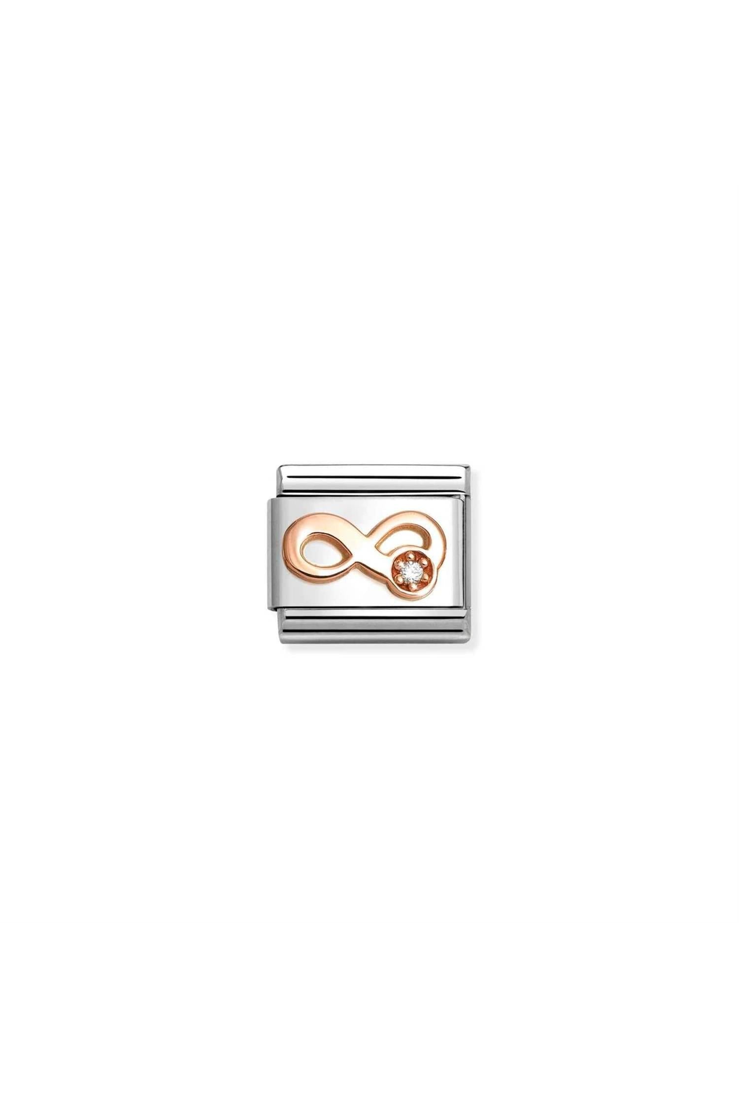 SYMBOLS 9k Rose gold & CZ Infinity white