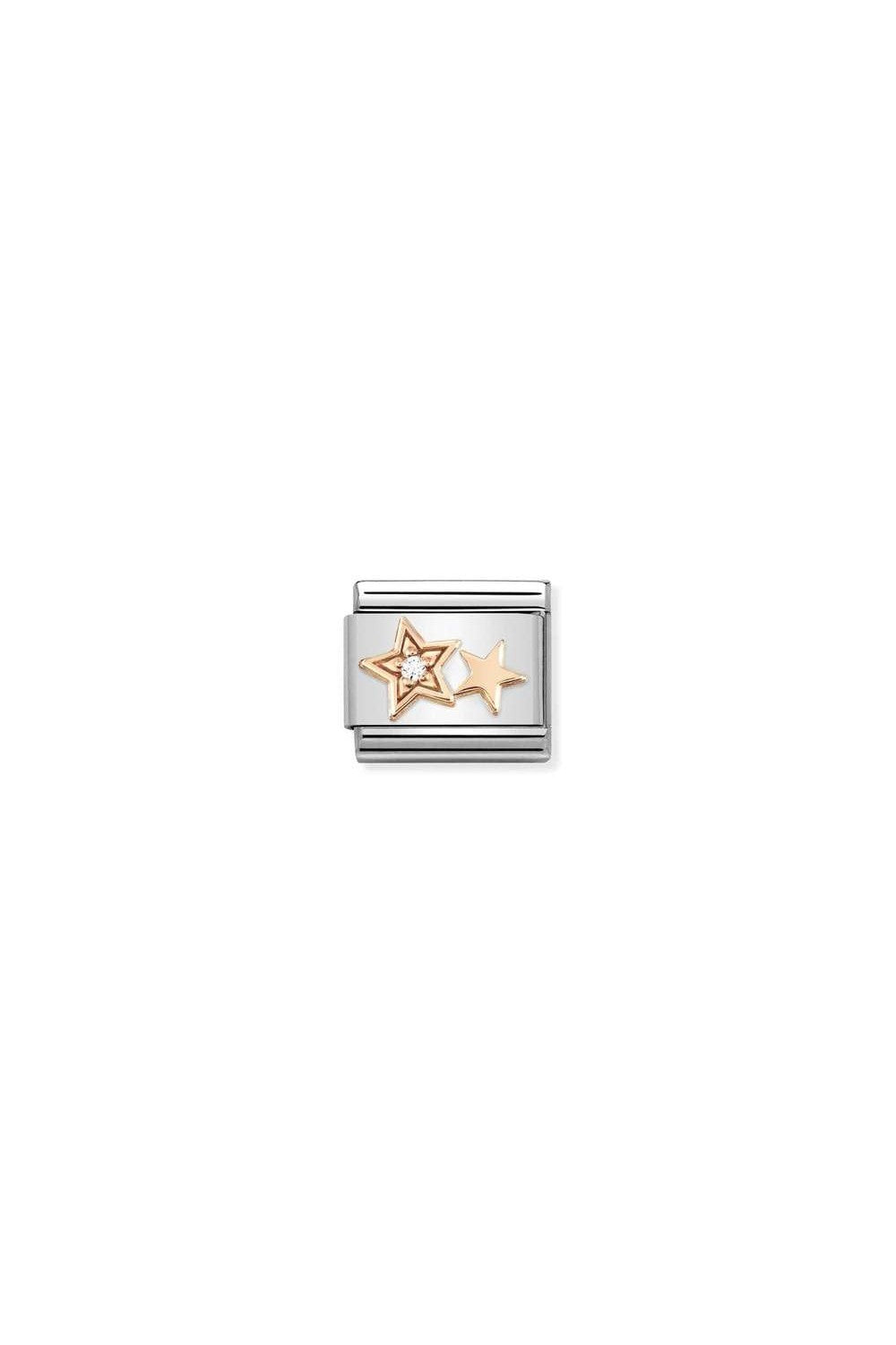 SYMBOLS 9k rose gold and CZ Double Star