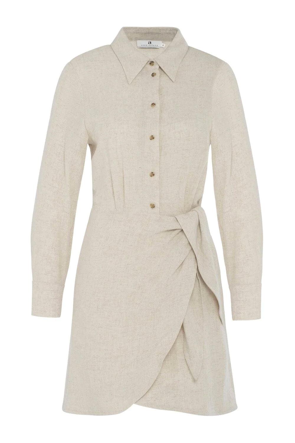 Sabre Linen Light Dress Beige Melange