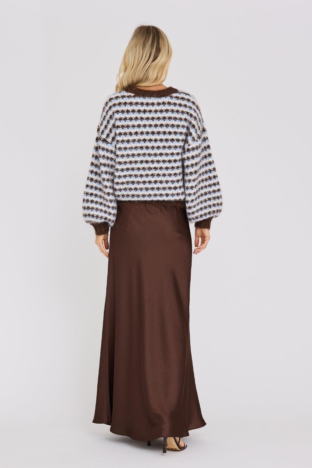 Sassi Knit Pullover Brown/Blue