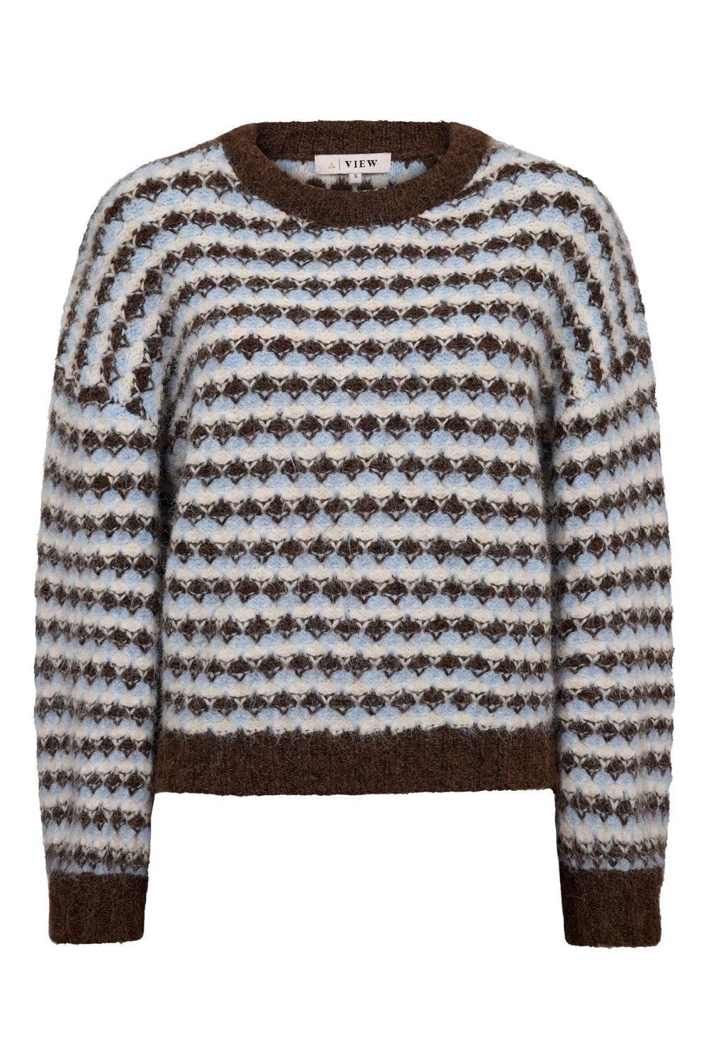 Sassi Knit Pullover Brown/Blue