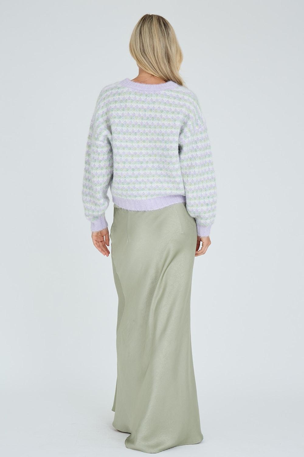 Sassi Knit Pullover Green/Purple