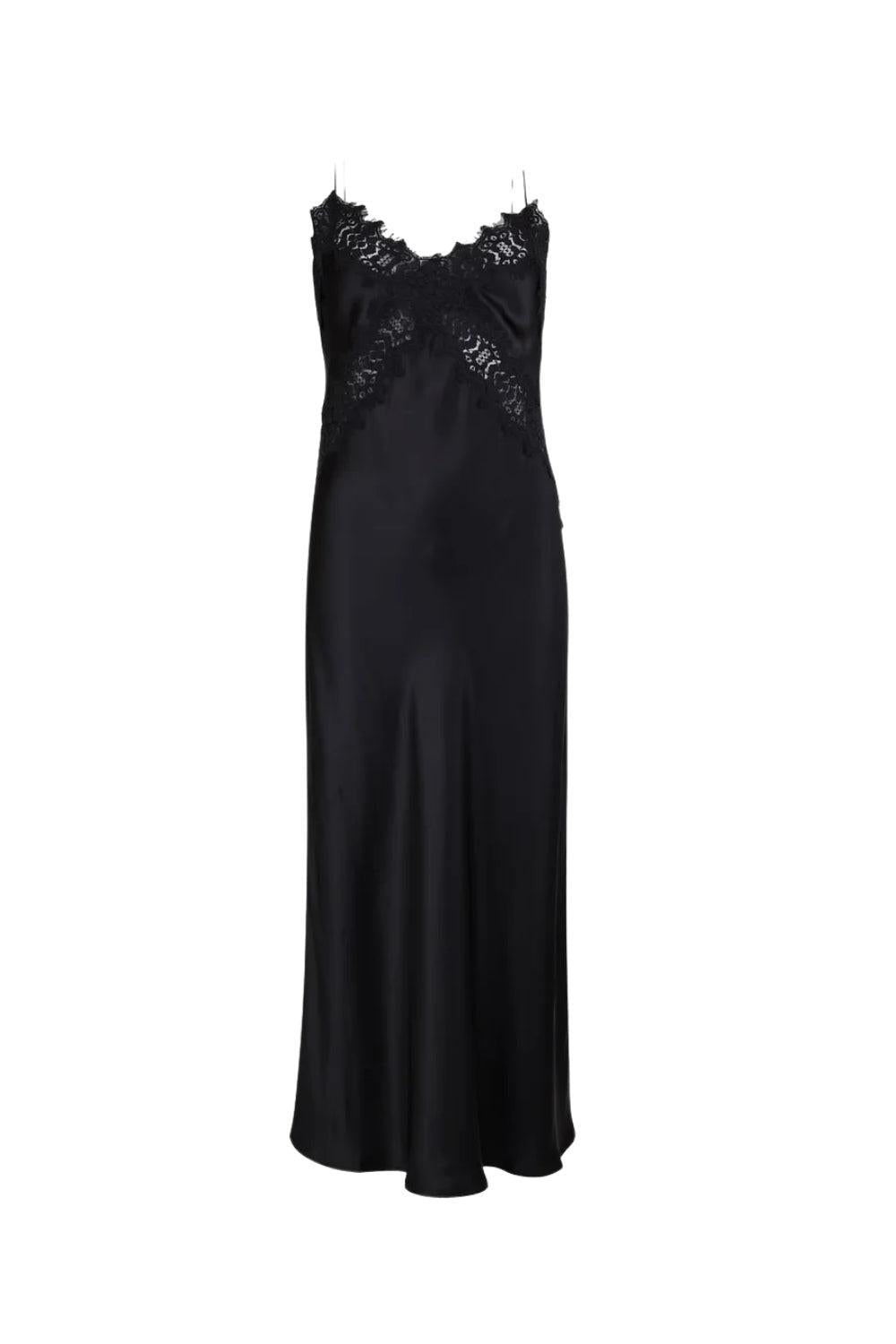 Satin Slip Dress Black