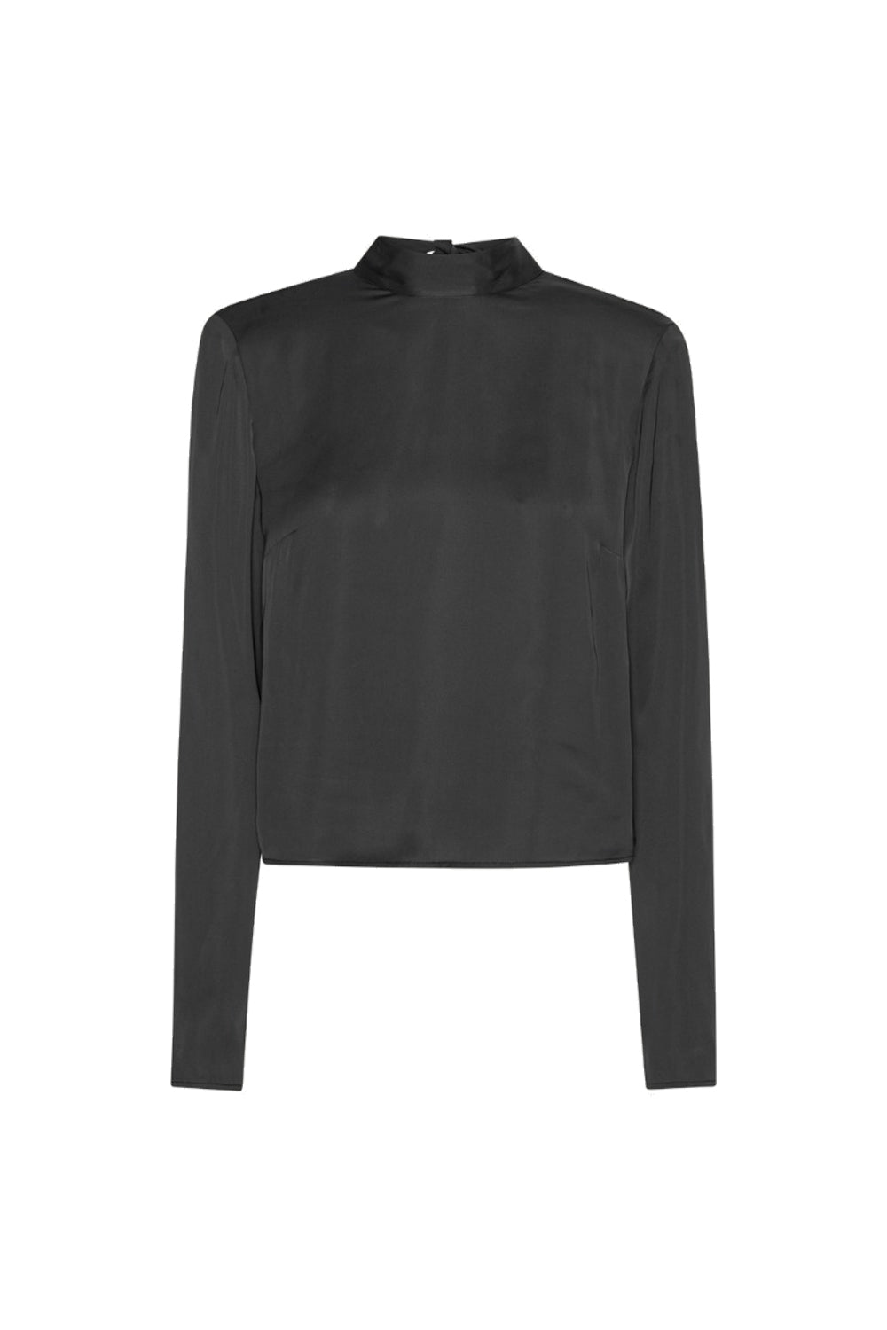 Satin drape black top