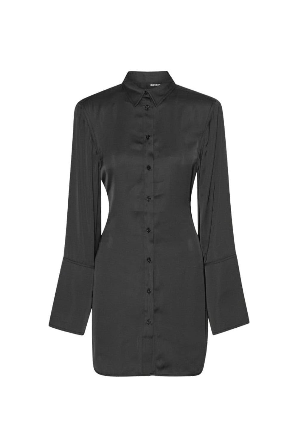 Satin tie shirt dress