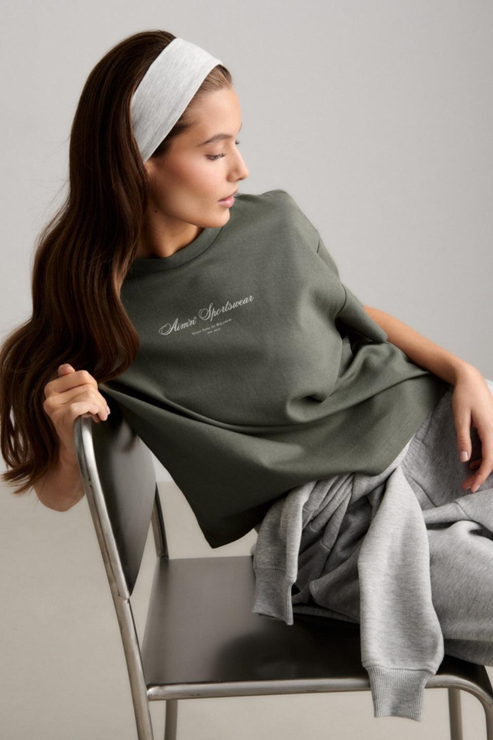Script Boxy T-shirt Ivy