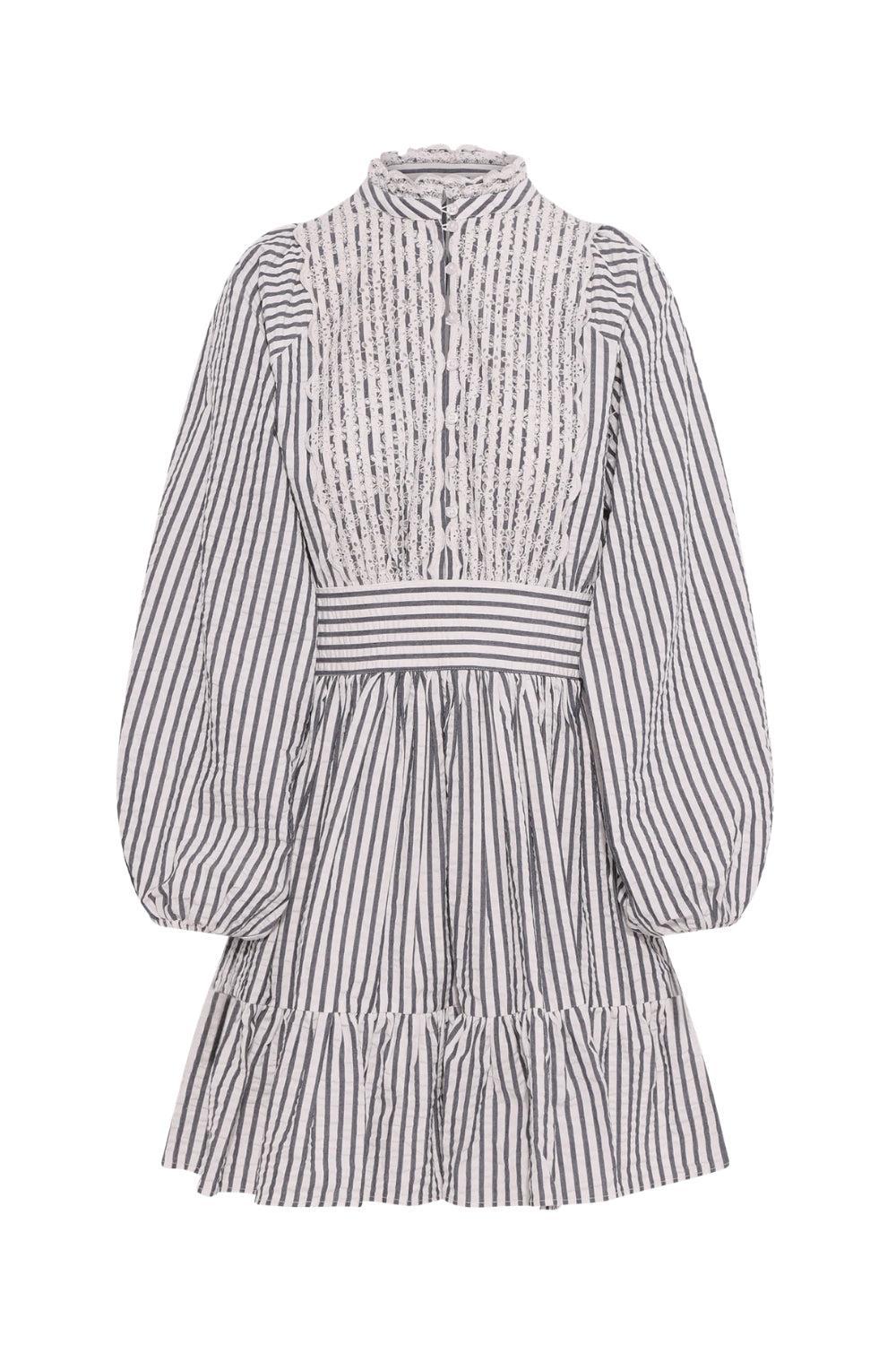 Seersucker Mini Dress Marine Stripe