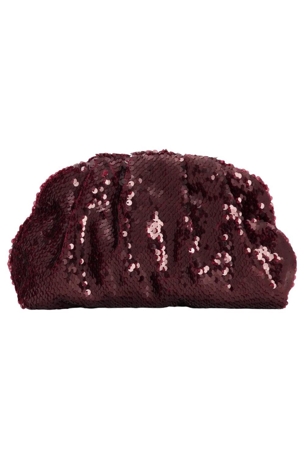 Sequin Clutch Bag Burgundy