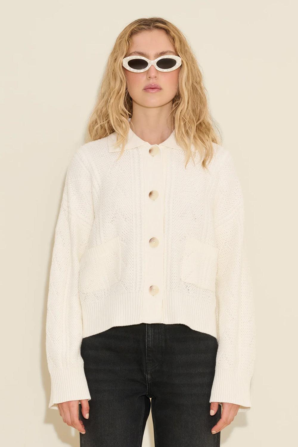 Serena Knit Cardigan White