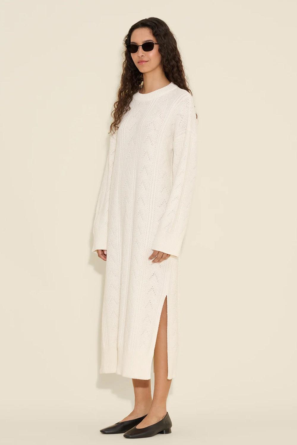 Serena Knit Dress White