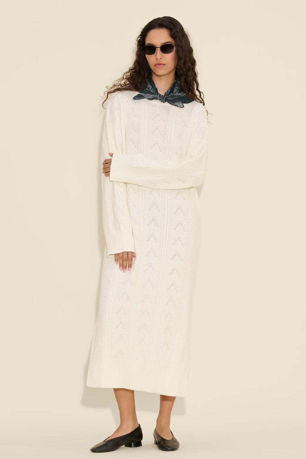 Serena Knit Dress White