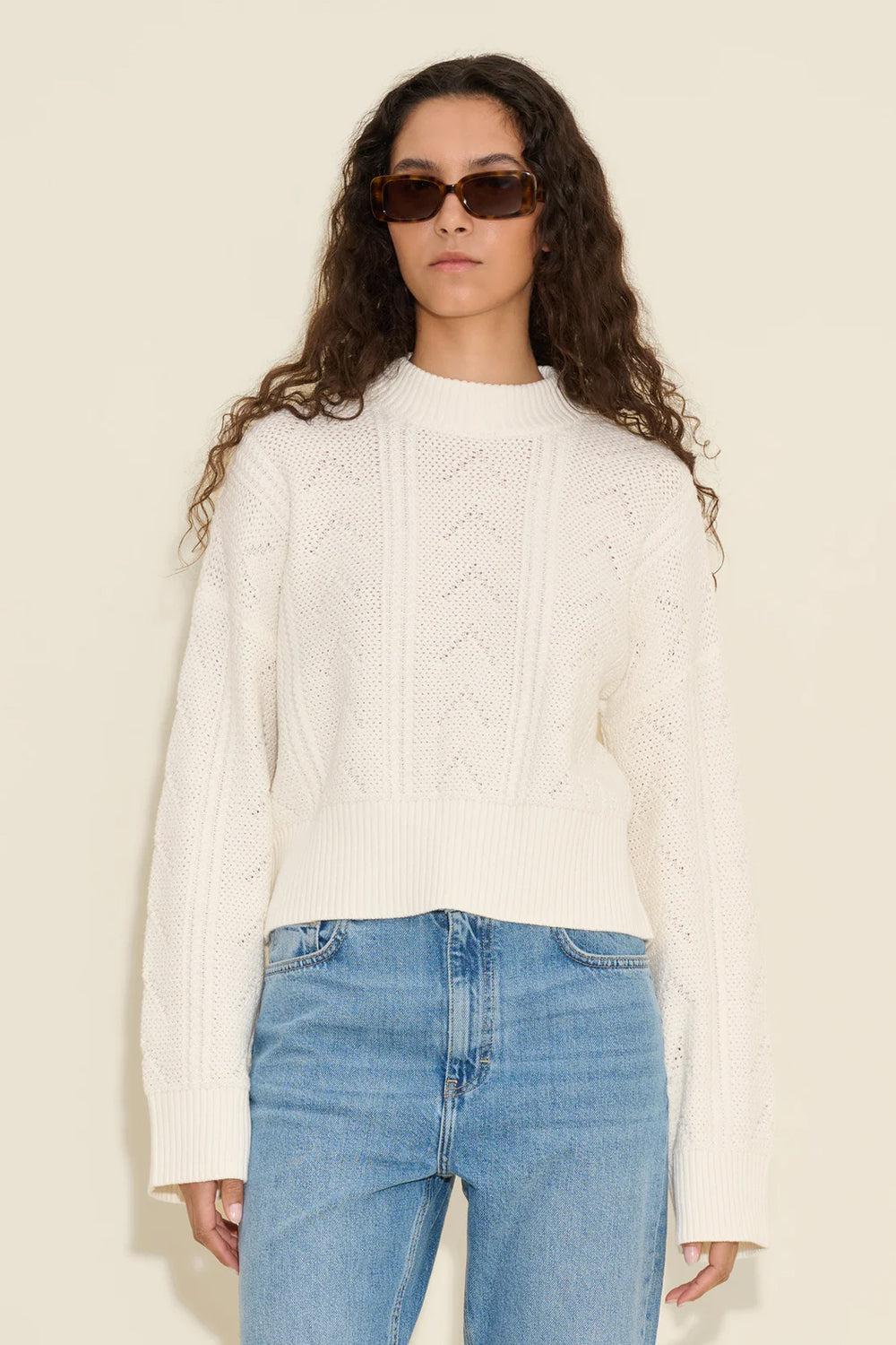 Serena Knit Sweater White