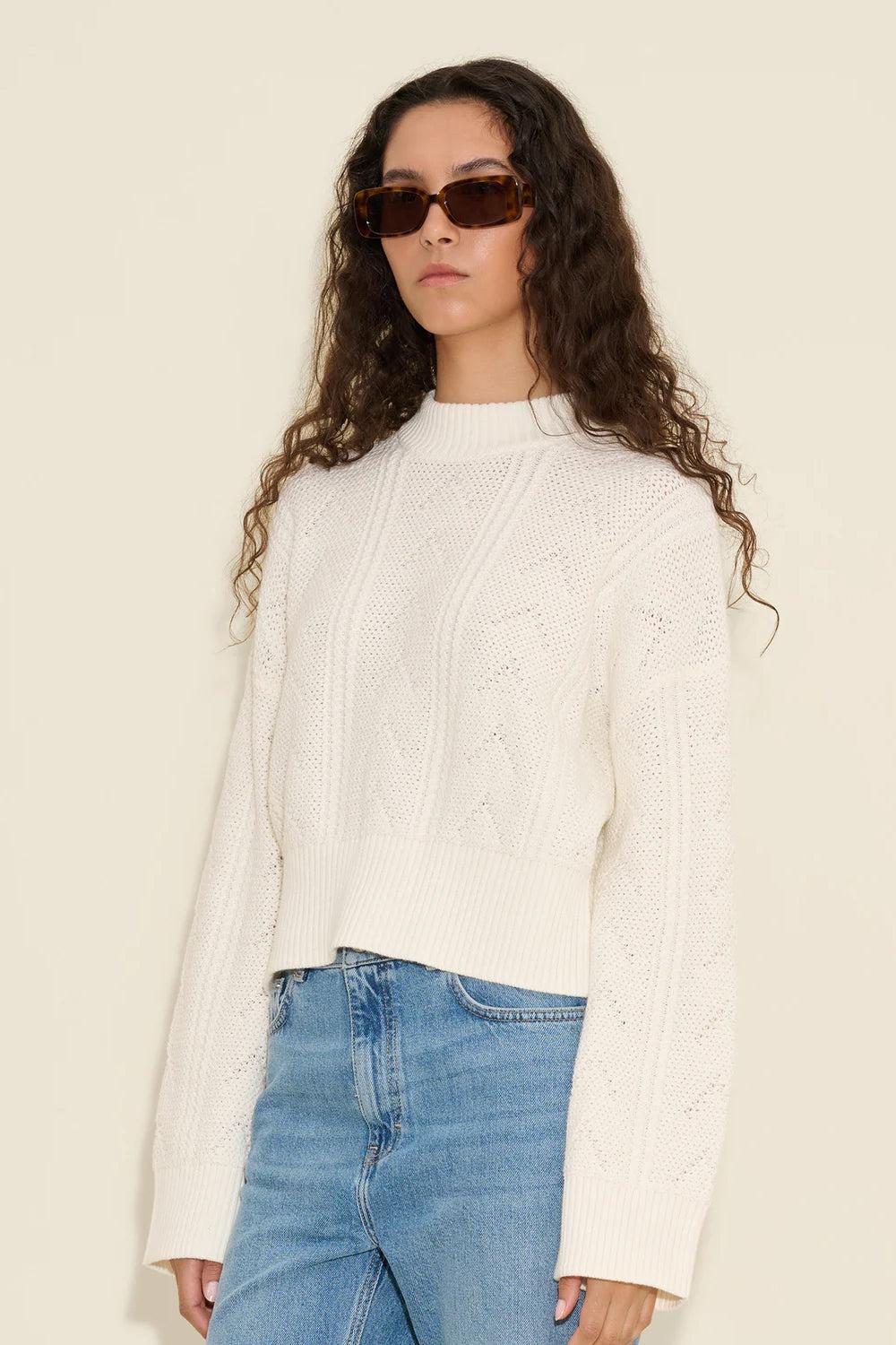 Serena Knit Sweater White