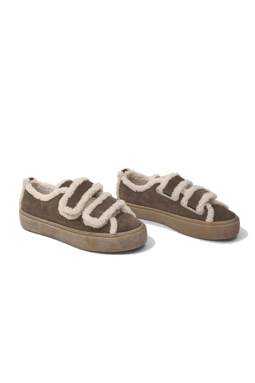 Shearling Low Velcro Dark Brown