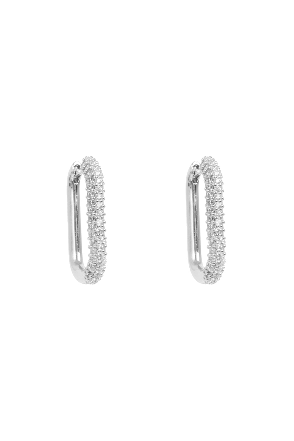 Silver Oval Hoop Brass w/crystal
