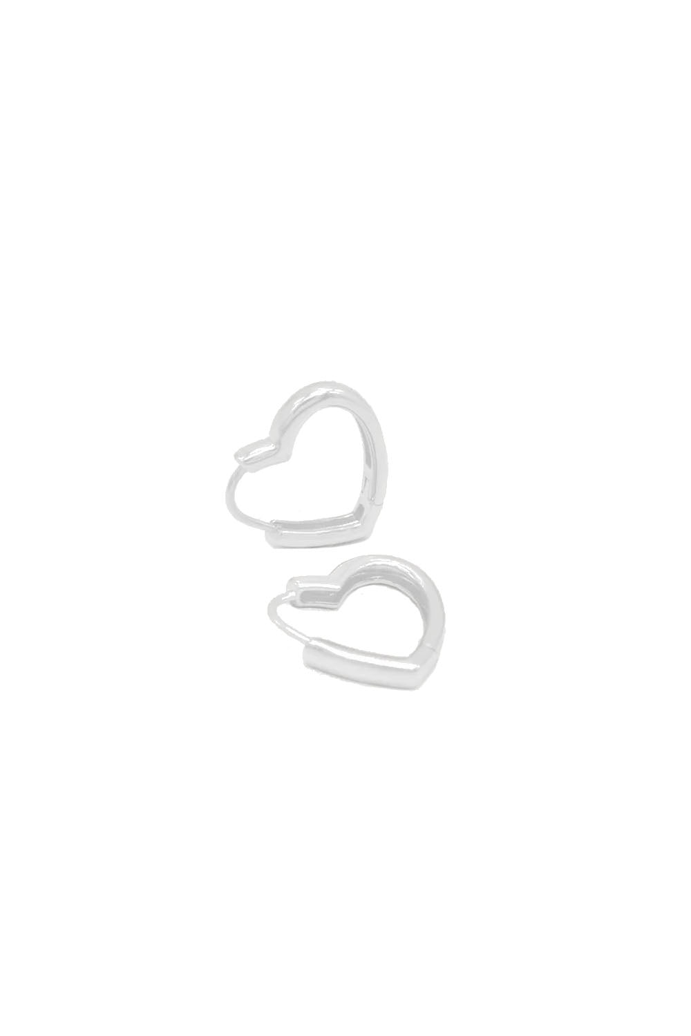 Simple Heart Earrings Silver