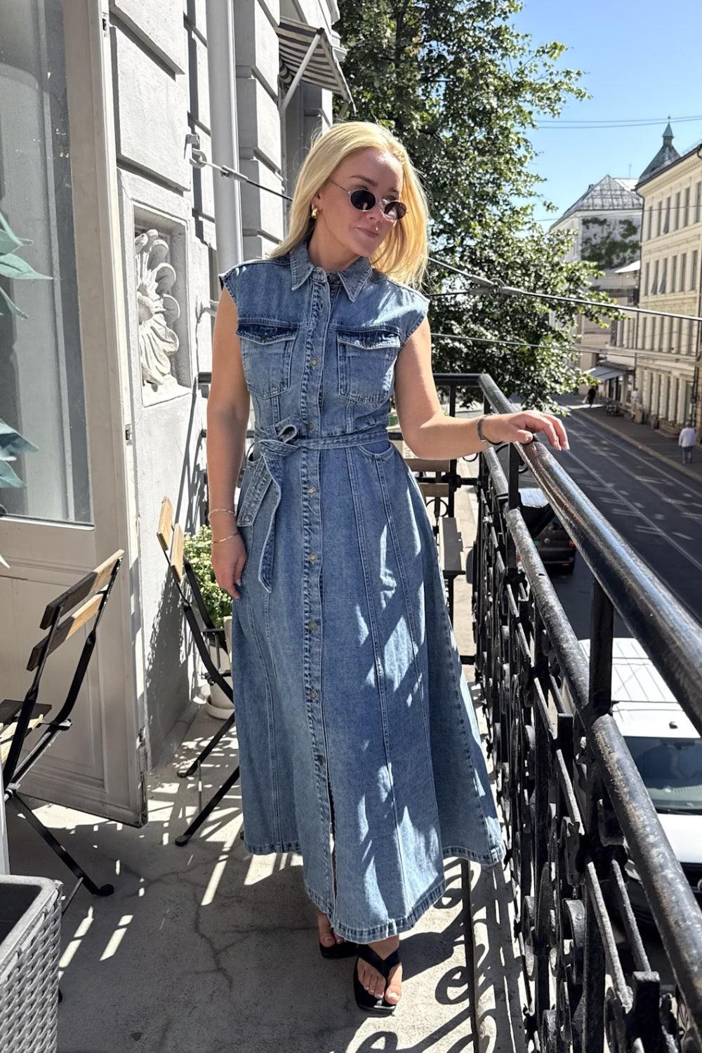 Sinan Denim Dress Dk Blue Wash