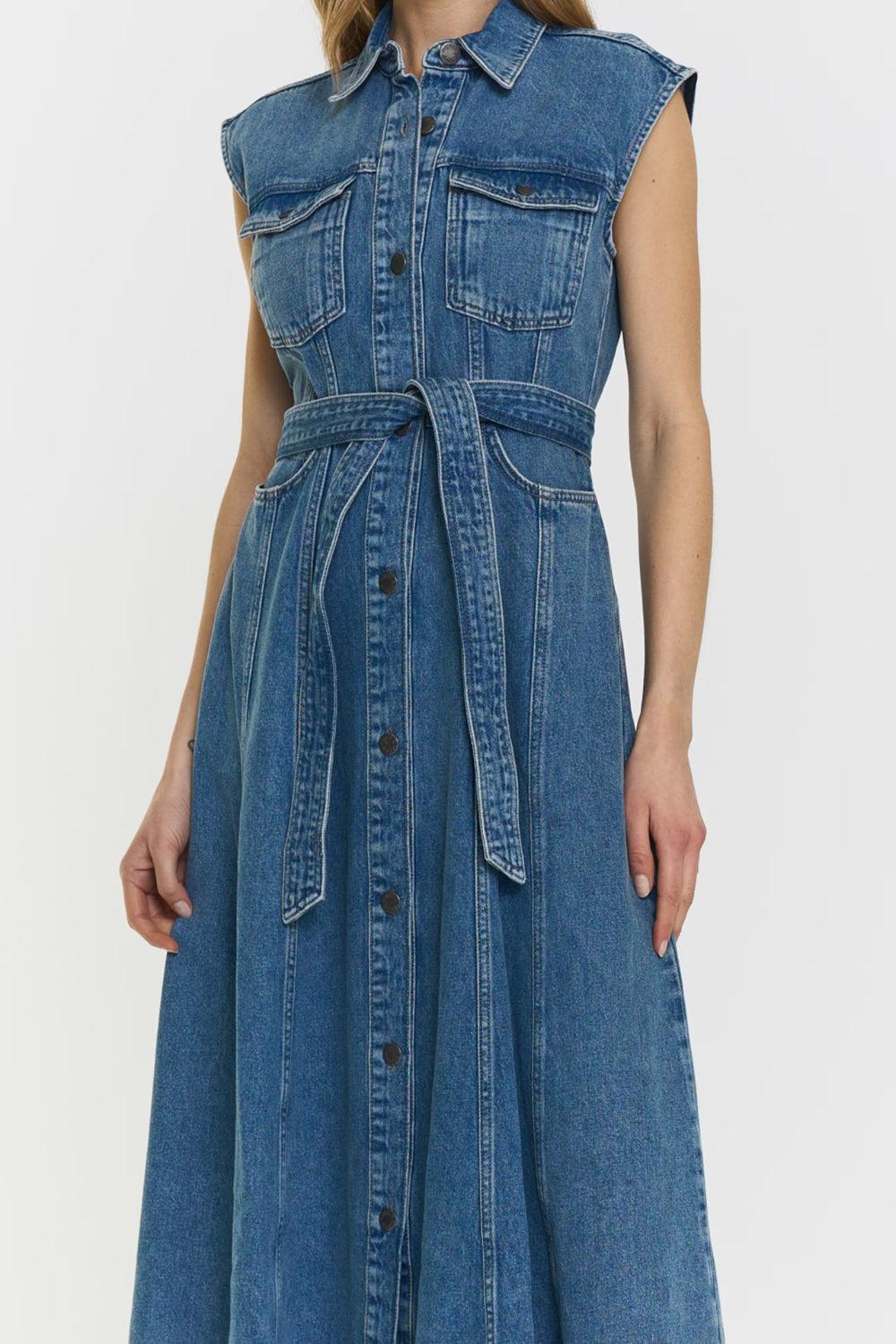 Sinan Denim Dress Dk Blue Wash
