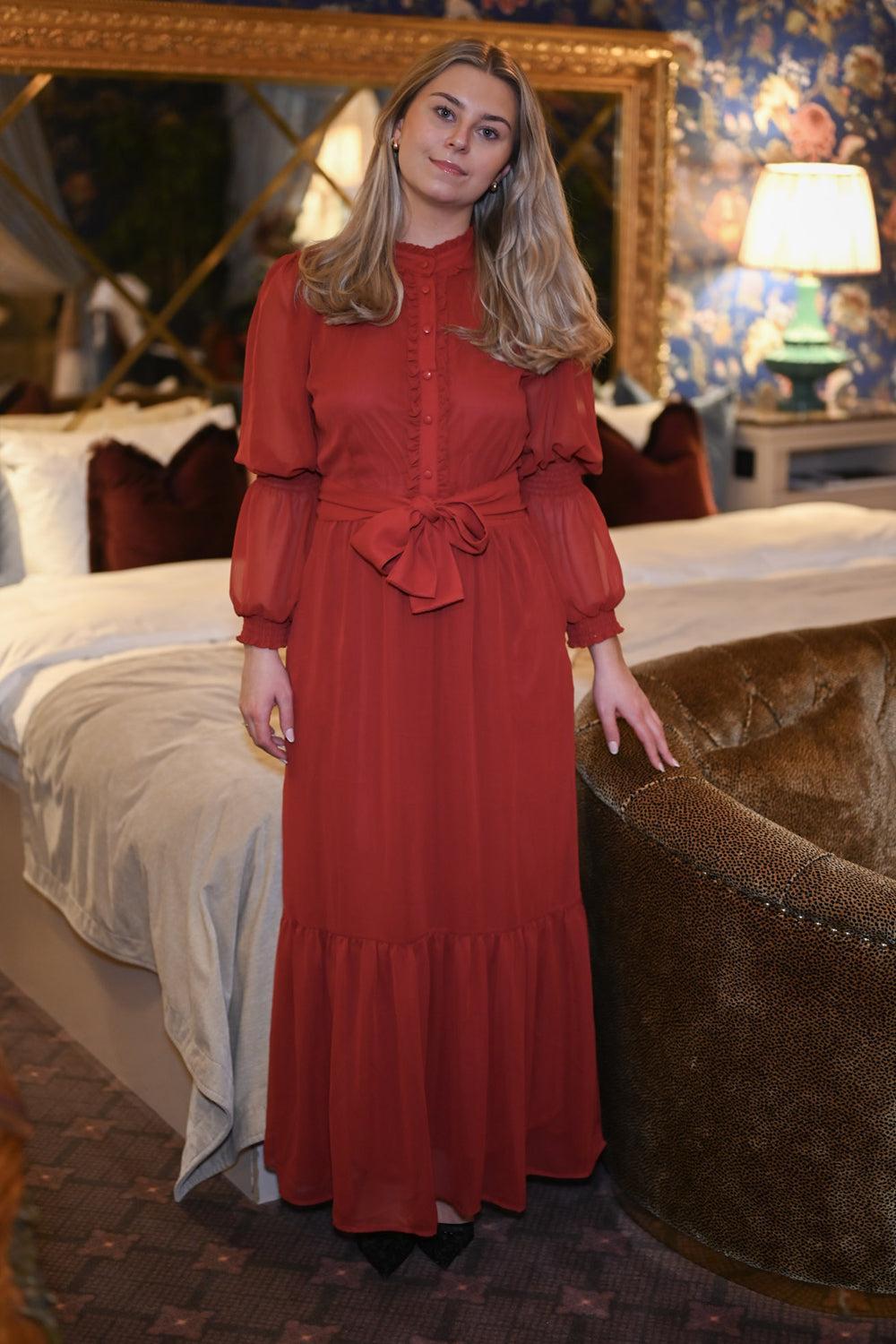 Siri maxi Dress Bourgund