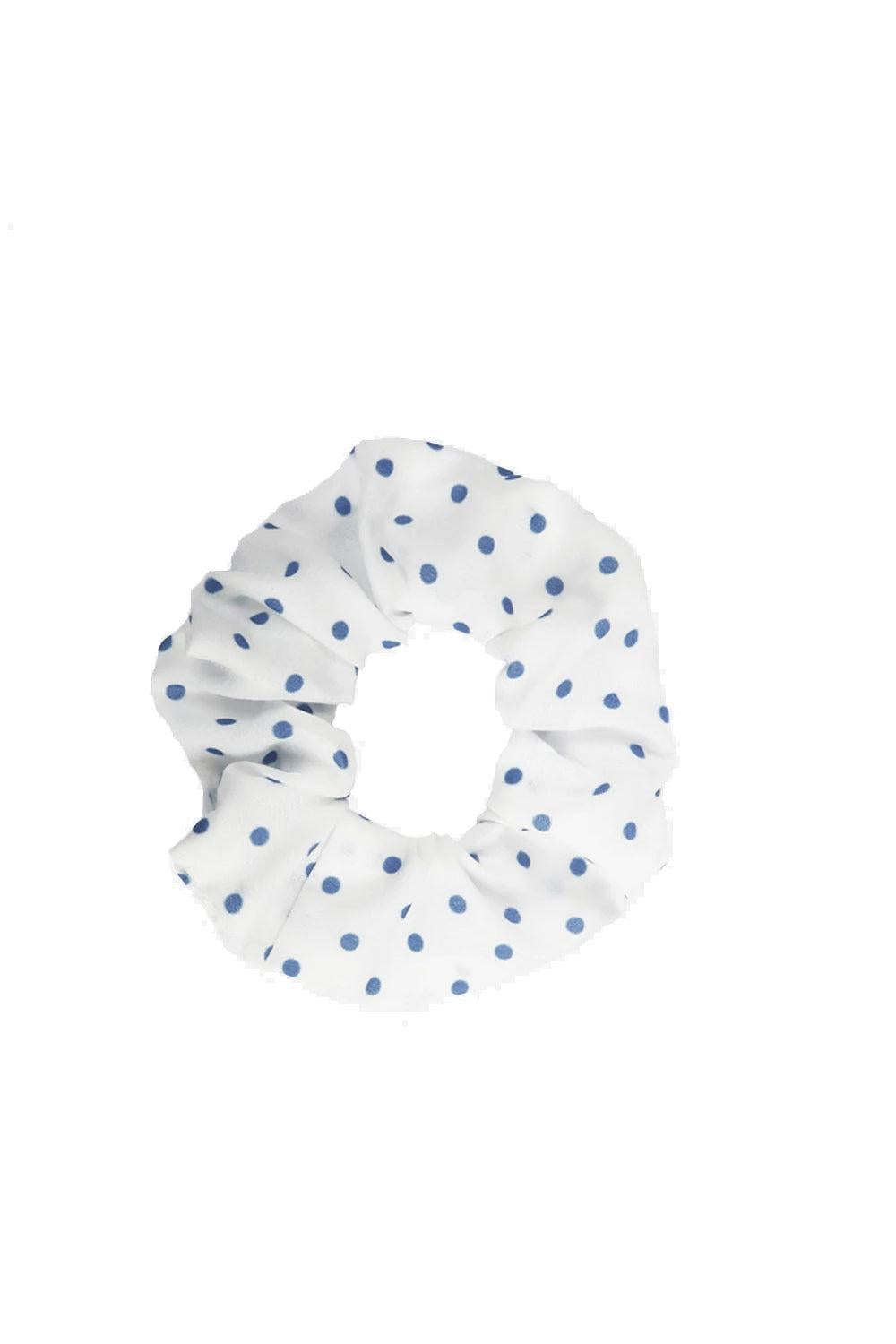 Sistie scrunchie white with blue dots