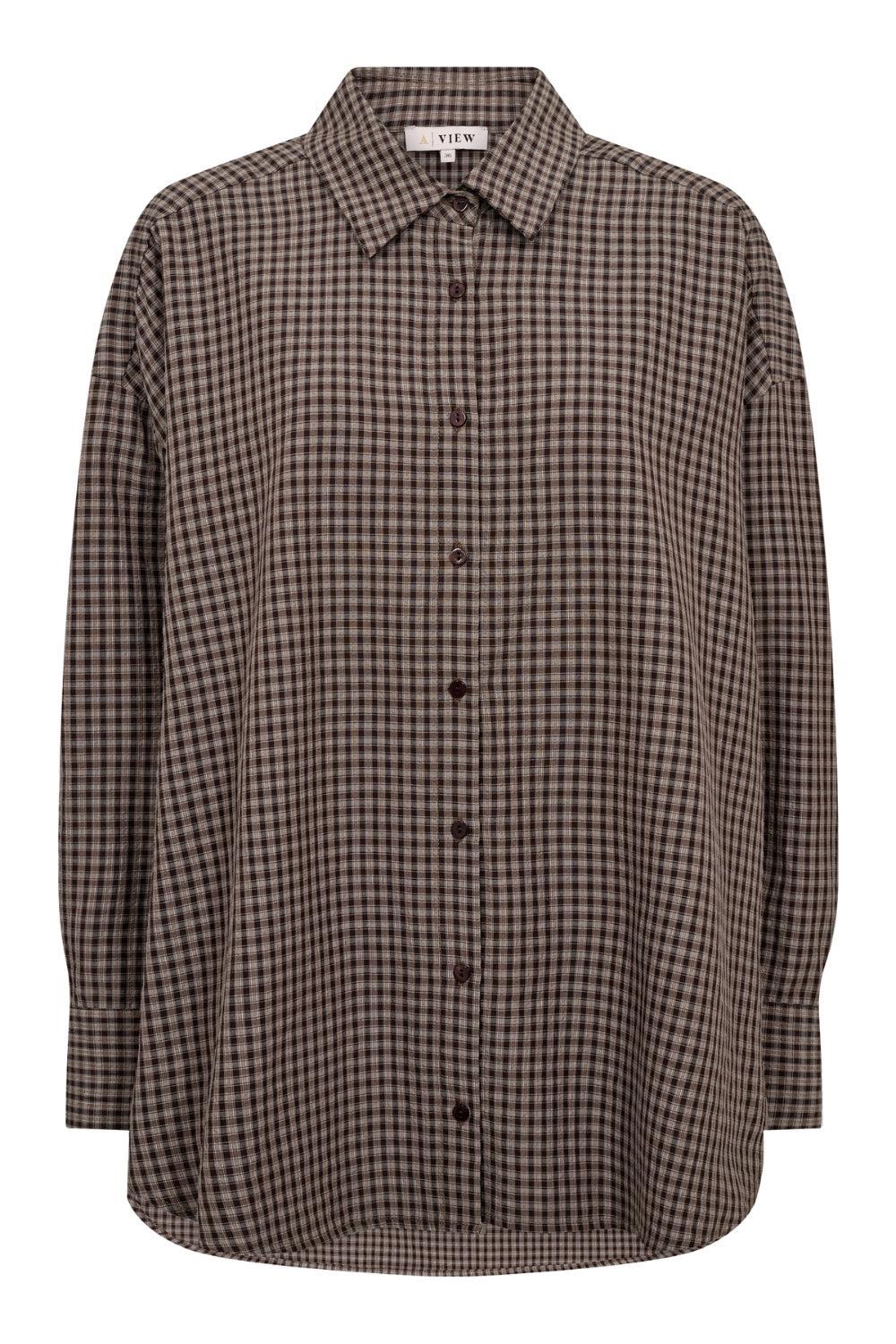 Sonja Check Shirt Dark Brown