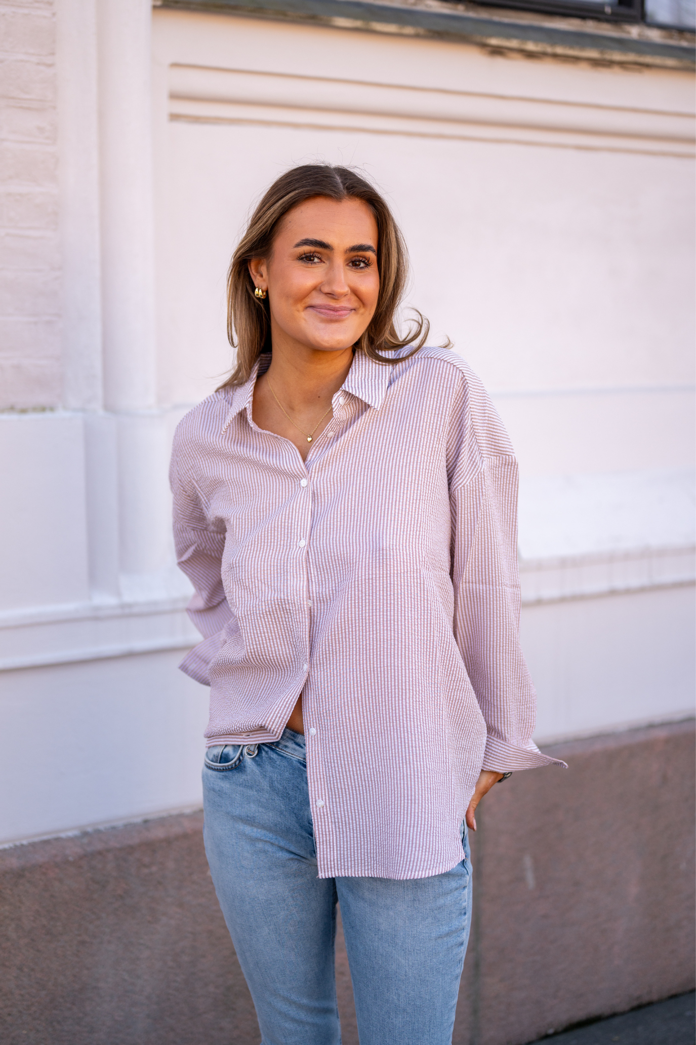 Sonja Shirt Sand/White