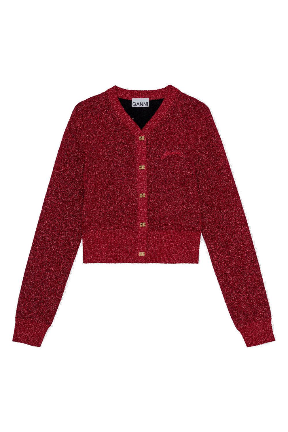 Sparkle Short Cardigan Racing Red