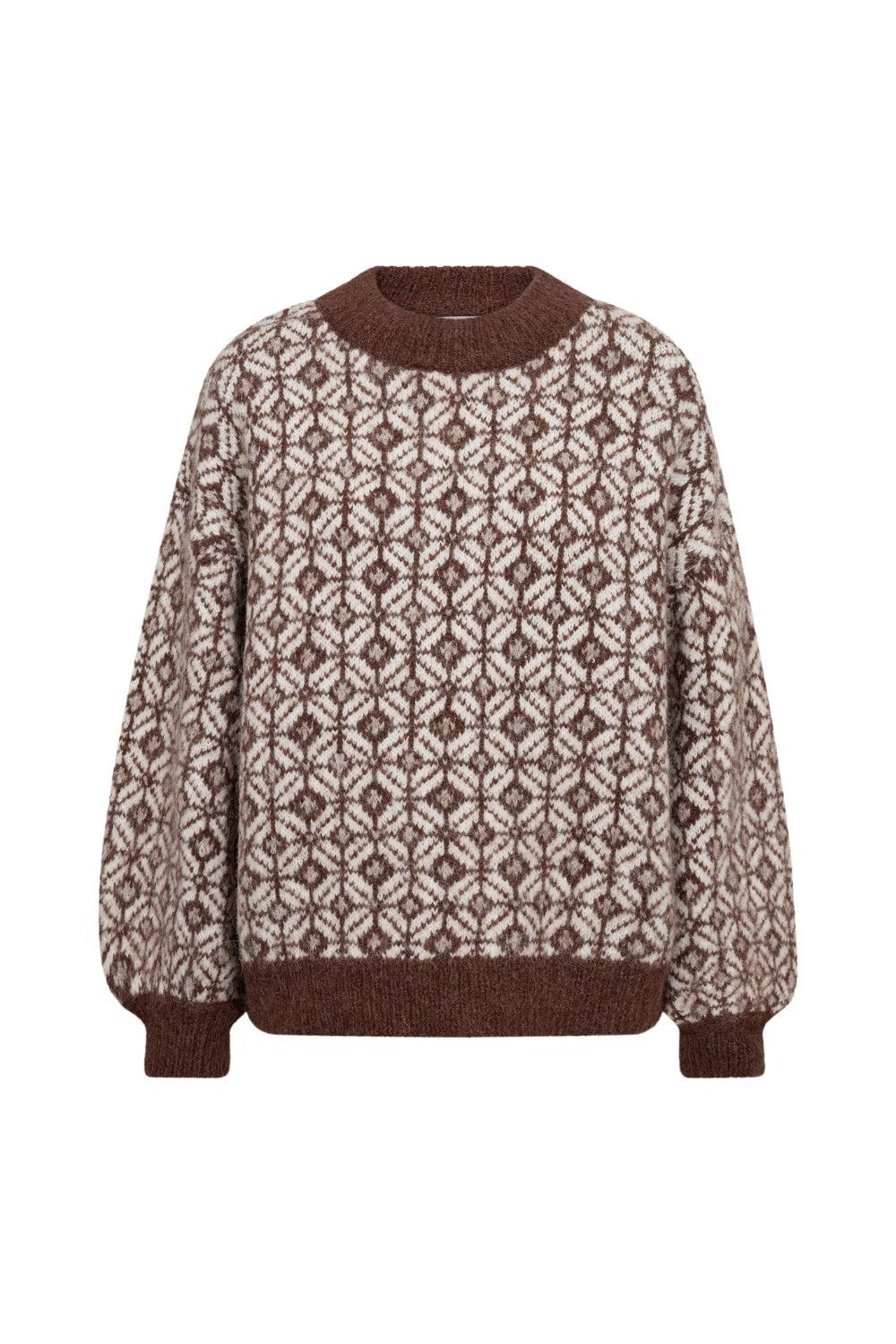 Stavanger Knit Pullover Cream/Brown