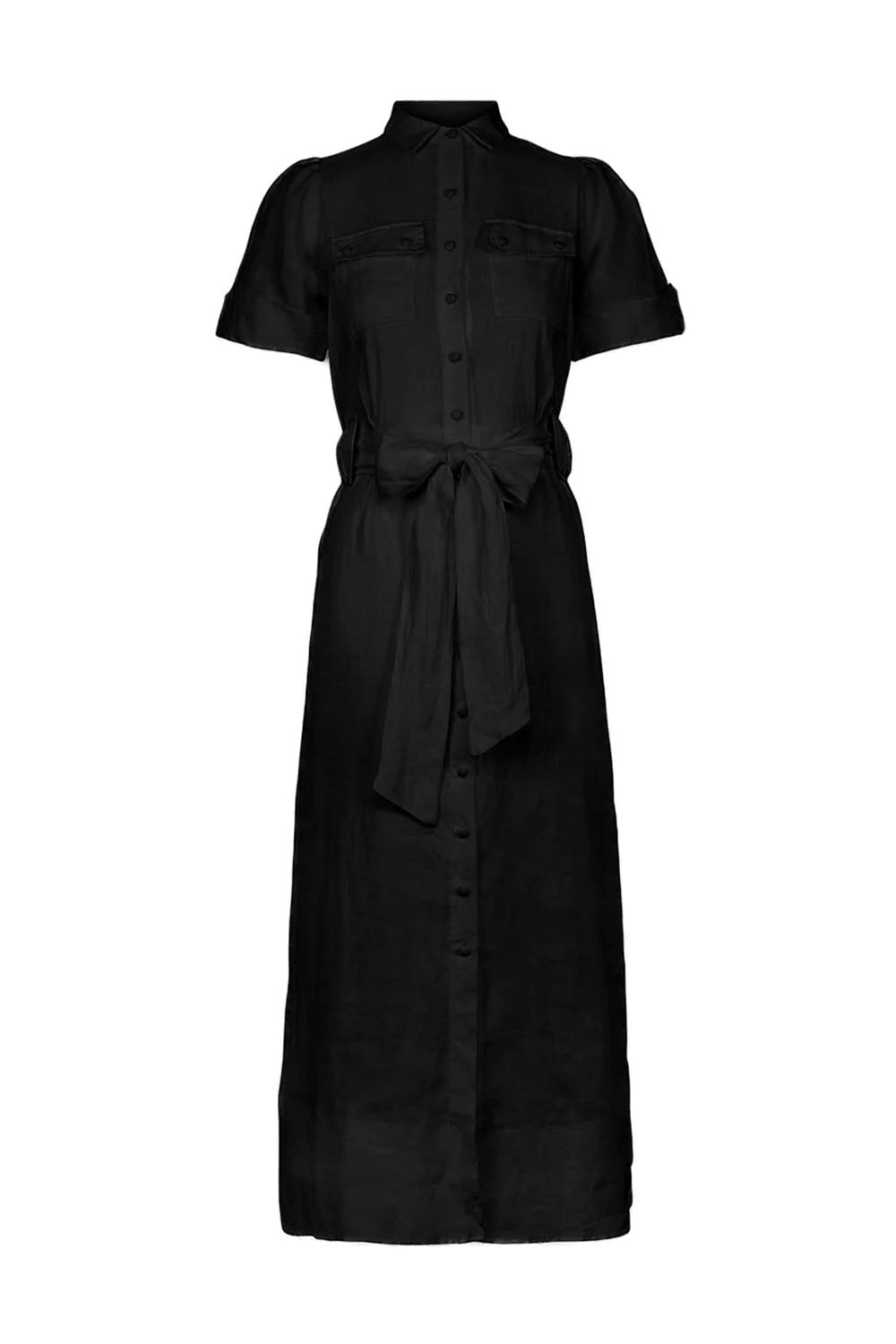 Stella Linen Dress Black