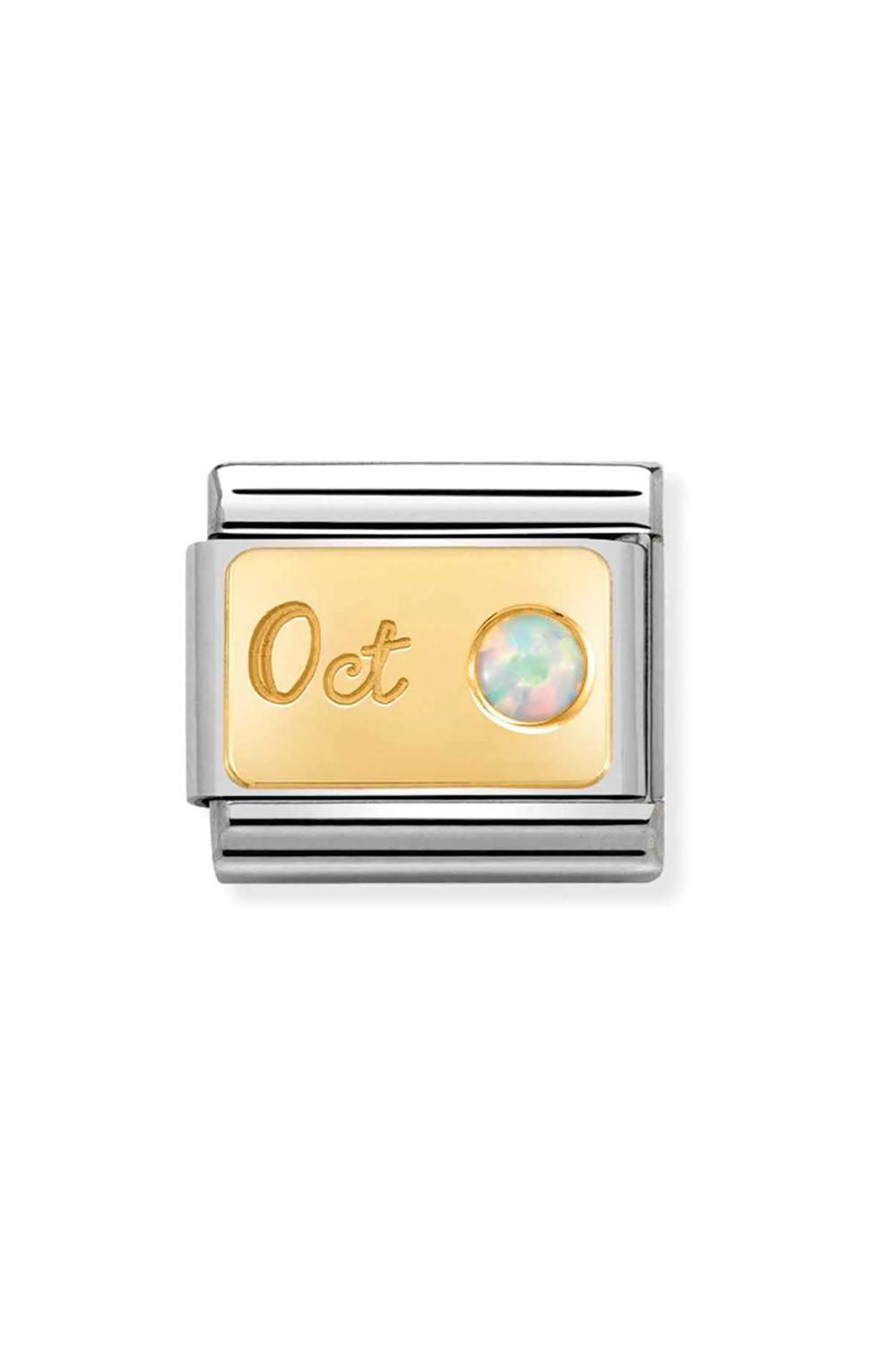 Stones 18k Gold October birthstone White Opal