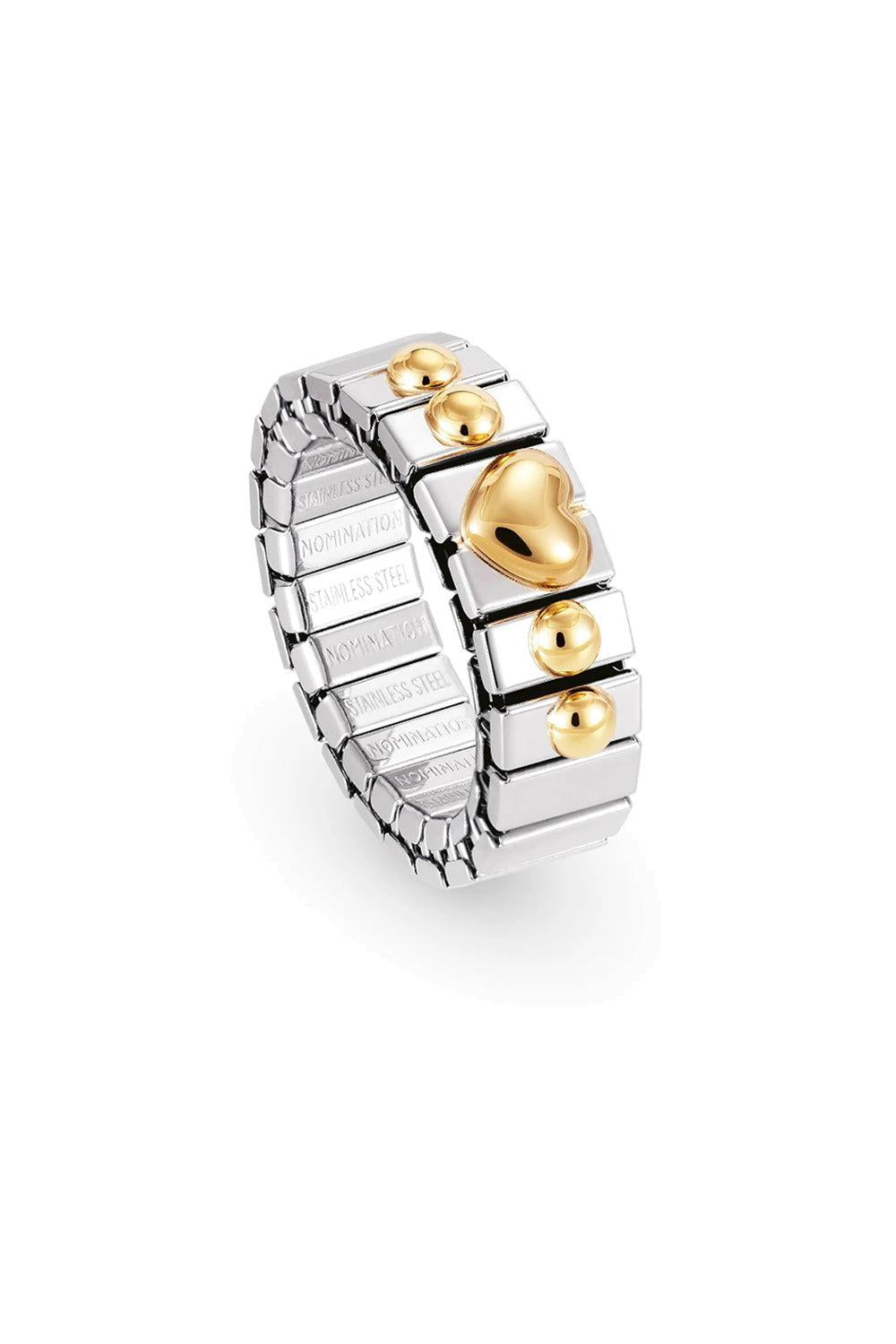 Stretch Ring with Gold Heart