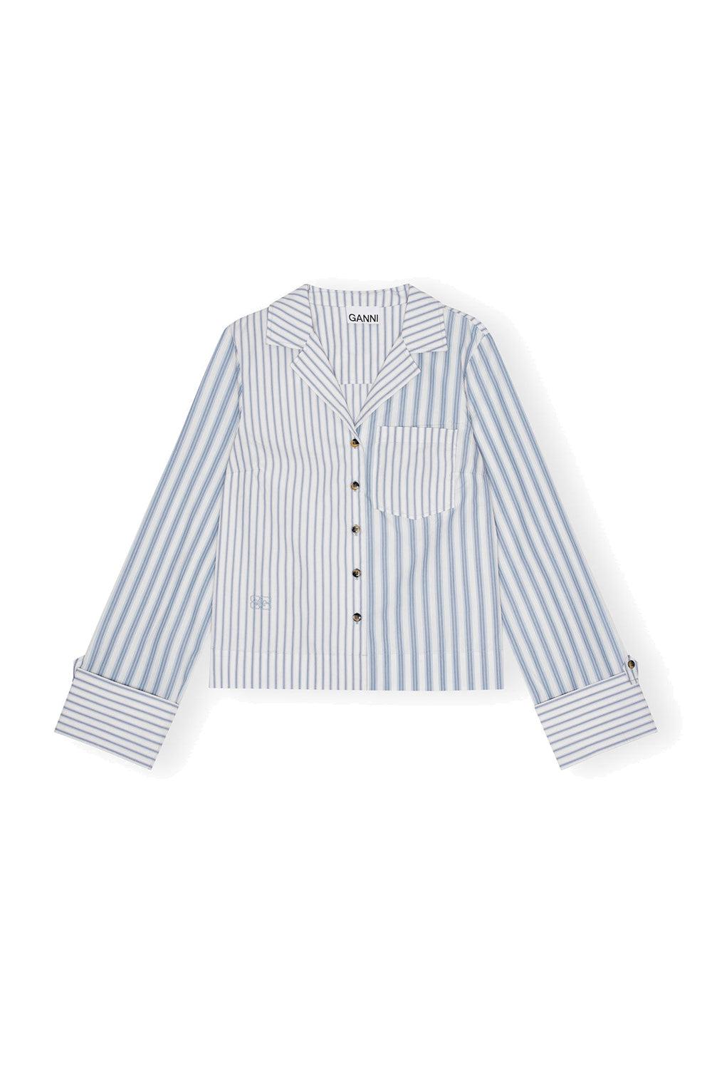 Stripe Cotton Shirt Egret