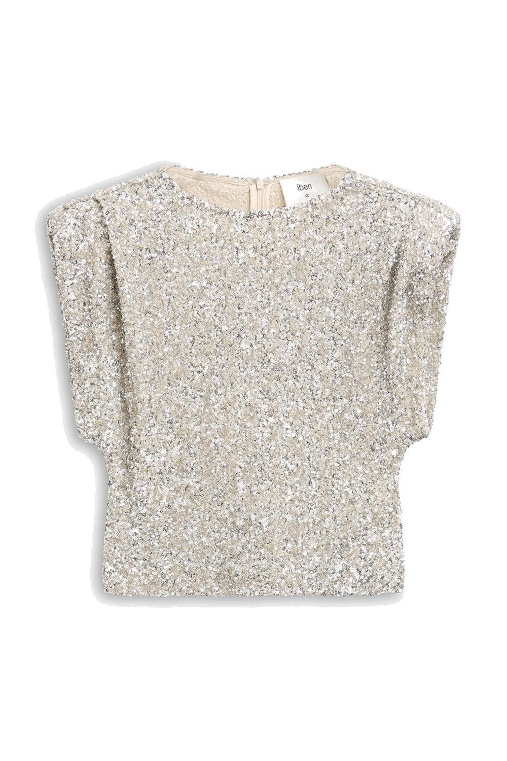 Sunset Sequin Top Silver